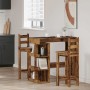 Mesa de bar con estante madera envejecida 100x48x101,5 cm by , Kitchen and dining tables - Ref: Foro24-856758, Price: 95,46 €...