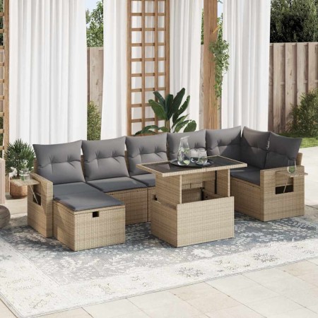 Set de sofás de jardín y cojines 8 piezas ratán sintético beige von , Gartensets - Ref: Foro24-3327869, Preis: 626,91 €, Raba...