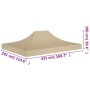 Tent roof for beige celebrations 4.5x3 m 270 g/m² by vidaXL, Covers for tents and gazebos - Ref: Foro24-315366, Price: 43,85 ...