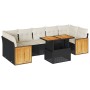 Set sofás jardín y cojines 8 pzas ratán sintético acacia negro by , Garden sets - Ref: Foro24-3327682, Price: 560,05 €, Disco...