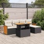 Set sofás jardín y cojines 6 pzas ratán sintético acacia negro von , Gartensets - Ref: Foro24-3327696, Preis: 425,69 €, Rabat...