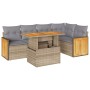 Set sofás jardín y cojines 6 pzas ratán sintético acacia beige de , Conjuntos de jardín - Ref: Foro24-3327713, Precio: 488,86...