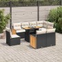 Set sofás jardín y cojines 9 pzas ratán sintético acacia negro by , Garden sets - Ref: Foro24-3327724, Price: 673,38 €, Disco...