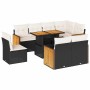 Set sofás jardín y cojines 9 pzas ratán sintético acacia negro by , Garden sets - Ref: Foro24-3327724, Price: 673,38 €, Disco...