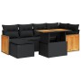 Set sofás jardín y cojines 8 pzas ratán sintético acacia negro by , Garden sets - Ref: Foro24-3327730, Price: 504,46 €, Disco...