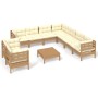 Gartenmöbel 10 Stück und Kissen aus honigbraunem Kiefernholz von vidaXL, Gartensets - Ref: Foro24-3096908, Preis: 977,84 €, R...