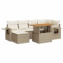 Set sofás de jardín 7 piezas y cojines ratán sintético beige de , Conjuntos de jardín - Ref: Foro24-3327173, Precio: 654,53 €...