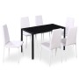 Juego de mesa de comedor de 7 piezas en blanco y negro | Foro24|Onlineshop| Casa, Jardín y Más Foro24.es