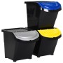 Cubos de basura apilables con tapa 3 uds PP negro 78 L de , Cubos de la basura y papeleras - Ref: Foro24-364069, Precio: 60,4...