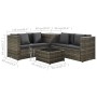 4-teiliges Gartenmöbel-Set und graue synthetische Rattankissen von vidaXL, Gartensets - Ref: Foro24-313130, Preis: 489,18 €, ...