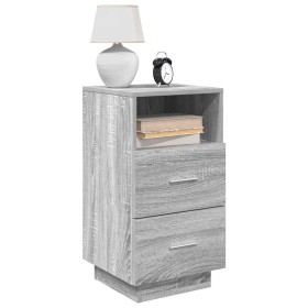 Mesilla de noche con 2 cajones gris sonoma 36x36x68 cm de , Mesitas de noche - Ref: Foro24-858588, Precio: 66,70 €, Descuento: %