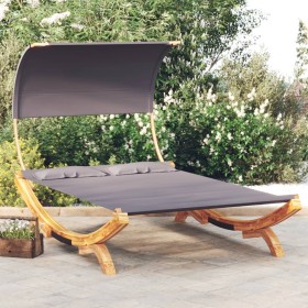 Lounger with curved anthracite gray canopy, 165x203x126 cm by vidaXL, Outdoor beds - Ref: Foro24-313954, Price: 314,99 €, Dis...