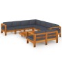 Garden furniture 9 pieces with dark gray acacia wood cushions by vidaXL, Garden sets - Ref: Foro24-3057961, Price: 1,00 €, Di...