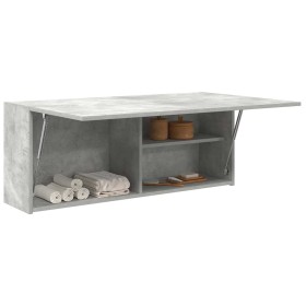 Mueble pared baño madera ingeniería gris hormigón 100x25x40 cm de , Tocadores de baño - Ref: Foro24-860106, Precio: 69,66 €, ...