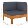 Garden furniture 9 pieces with dark gray acacia wood cushions by vidaXL, Garden sets - Ref: Foro24-3057961, Price: 1,00 €, Di...