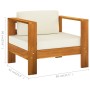 Garden furniture 8 pcs cushions white cream acacia wood by vidaXL, Garden sets - Ref: Foro24-3057938, Price: 975,66 €, Discou...