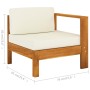 Garden furniture 8 pcs cushions white cream acacia wood by vidaXL, Garden sets - Ref: Foro24-3057938, Price: 975,66 €, Discou...