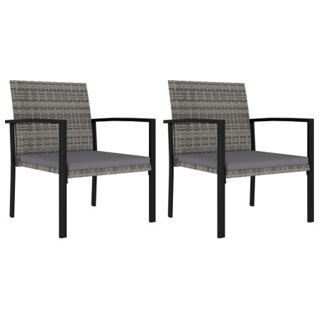 Garden dining chairs 2 units gray synthetic rattan by vidaXL, Garden chairs - Ref: Foro24-315112, Price: 69,02 €, Discount: %