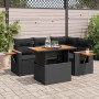 Set sofás jardín y cojines 4 pzas ratán sintético acacia negro by , Garden sets - Ref: Foro24-3327590, Price: 409,05 €, Disco...