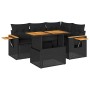 Set sofás jardín y cojines 4 pzas ratán sintético acacia negro by , Garden sets - Ref: Foro24-3327590, Price: 409,05 €, Disco...