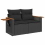 Set sofás jardín y cojines 4 pzas ratán sintético acacia negro by , Garden sets - Ref: Foro24-3327590, Price: 409,05 €, Disco...