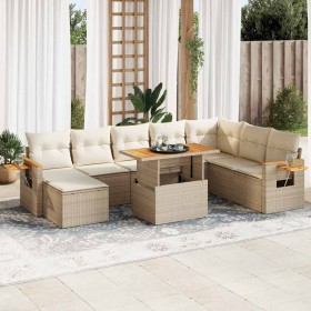 Set sofás jardín y cojines 7 pzas ratán sintético acacia beige de , Conjuntos de jardín - Ref: Foro24-3327635, Precio: 732,75...