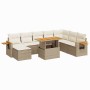 Set sofás jardín y cojines 7 pzas ratán sintético acacia beige by , Garden sets - Ref: Foro24-3327635, Price: 732,75 €, Disco...