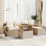 Set sofás jardín y cojines 7 pzas ratán sintético acacia beige von , Gartensets - Ref: Foro24-3327586, Preis: 514,77 €, Rabat...