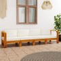 4-seater garden sofa with cream cushion in solid acacia wood by vidaXL, Garden sets - Ref: Foro24-3057928, Price: 477,39 €, D...