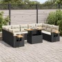 Set sofás jardín y cojines 10 pzas ratán sintético acacia negro von , Gartensets - Ref: Foro24-3327640, Preis: 675,74 €, Raba...