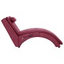 Diván de masaje con almohada de cuero sintético color vino tinto de , Divanes - Ref: Foro24-281347, Precio: 208,57 €, Descuen...