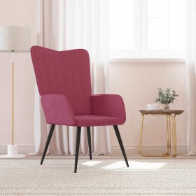 Comprar Sillón de relax de terciopelo rojo vino