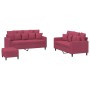 Juego de sofás con cojines 3 piezas terciopelo rojo tinto by , Sofas - Ref: Foro24-3201714, Price: 516,31 €, Discount: %