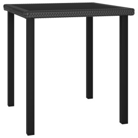 Black synthetic rattan garden dining table 70x70x73 cm by vidaXL, Garden tables - Ref: Foro24-315114, Price: 103,88 €, Discou...