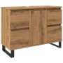 Mueble de lavabo madera de ingeniería roble artisan 80x33x60 cm de , Muebles de baño - Ref: Foro24-857239, Precio: 106,50 €, ...