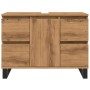 Mueble de lavabo madera de ingeniería roble artisan 80x33x60 cm de , Muebles de baño - Ref: Foro24-857239, Precio: 106,50 €, ...