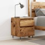 Mesita de noche madera ingeniería madera envejecida 40x35x50 cm de , Mesitas de noche - Ref: Foro24-857396, Precio: 56,12 €, ...