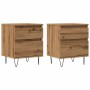 Mesitas de noche 2 uds madera roble artisian 40x35x50 cm by , Nightstands - Ref: Foro24-857419, Price: 96,91 €, Discount: %