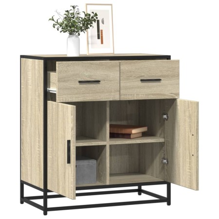 Aparador madera ingeniería y metal roble Sonoma 68x35x76 cm de , Aparadores - Ref: Foro24-848980, Precio: 93,41 €, Descuento: %