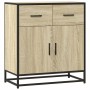 Aparador madera ingeniería y metal roble Sonoma 68x35x76 cm de , Aparadores - Ref: Foro24-848980, Precio: 93,41 €, Descuento: %