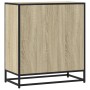 Aparador madera ingeniería y metal roble Sonoma 68x35x76 cm de , Aparadores - Ref: Foro24-848980, Precio: 93,41 €, Descuento: %