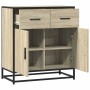 Aparador madera ingeniería y metal roble Sonoma 68x35x76 cm de , Aparadores - Ref: Foro24-848980, Precio: 93,41 €, Descuento: %