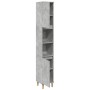 Armario de baño madera contrachapada gris hormigón 30x30x190 cm de , Tocadores de baño - Ref: Foro24-857101, Precio: 73,58 €,...