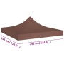 Techo de carpa para celebraciones marrón 3x3 m 270 g/m² de vidaXL, Cubiertas para carpas y cenadores - Ref: Foro24-315323, Pr...