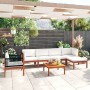 7-piece garden furniture set with cream cushions made of solid acacia wood. by vidaXL, Garden sets - Ref: Foro24-3057882, Pri...