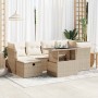 Set sofás de jardín 7 piezas y cojines ratán sintético beige by , Garden sets - Ref: Foro24-3327778, Price: 560,34 €, Discoun...