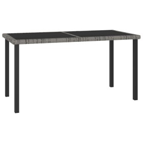 Mesa de comedor para jardín ratán sintético gris 140x70x73 cm de vidaXL, Mesas de jardín - Ref: Foro24-315118, Precio: 110,13...