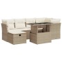 Set sofás de jardín 7 piezas y cojines ratán sintético beige de , Conjuntos de jardín - Ref: Foro24-3327778, Precio: 560,34 €...