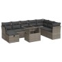 Set de sofás de jardín con cojines 9 pzas ratán sintético gris de , Conjuntos de jardín - Ref: Foro24-3327800, Precio: 620,55...