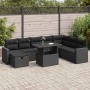 Set de sofás de jardín con cojines 9 pzas ratán sintético negro von , Gartensets - Ref: Foro24-3327835, Preis: 657,90 €, Raba...